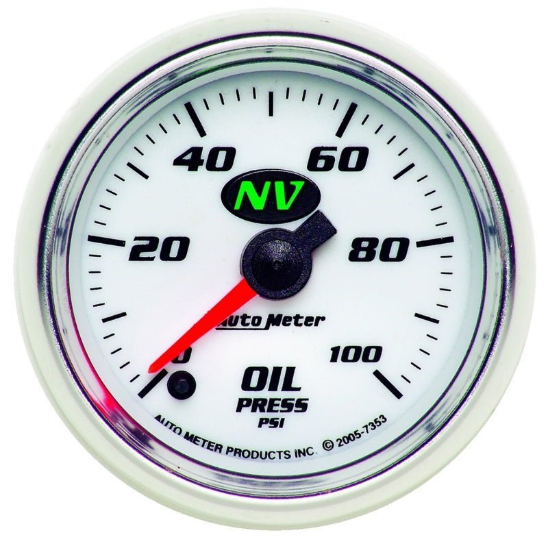 AutoMeter - Autometer NV 2-1/16in 0-100 PSI Stepper Motor Oil Temp Gauge - Demon Performance