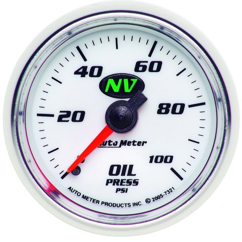 AutoMeter - Autometer NV 52mm 0-100 PSI Oil Pressure Mechanical Gauge - Demon Performance