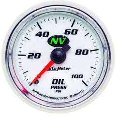AutoMeter - Autometer NV 52mm 0-100 PSI Oil Pressure Mechanical Gauge - Demon Performance