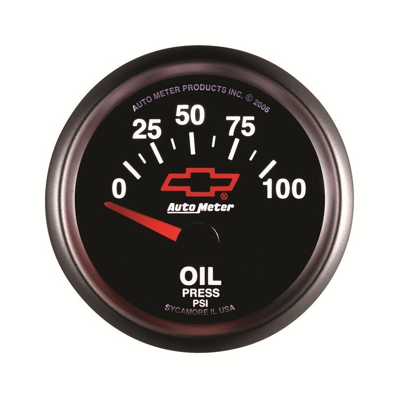 AutoMeter - Autometer Oil Pressure 2-1/16, 0-100 PSI - Red Bowtie - Demon Performance