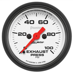 AutoMeter - Autometer Phantom 2 1/16 100psi Digital Stepper Motor Exhaust Pressure Gauge - Demon Performance