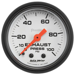 AutoMeter - Autometer Phantom 2-1/16in 0-100 PSI Mechnical Exhaust (Drive) Pressure Gauge - Demon Performance
