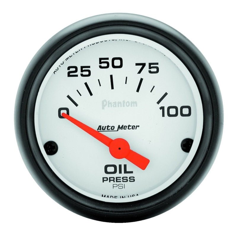 AutoMeter - Autometer Phantom 52mm 0-100 PSI Electric Oil Pressure Gauge - Demon Performance