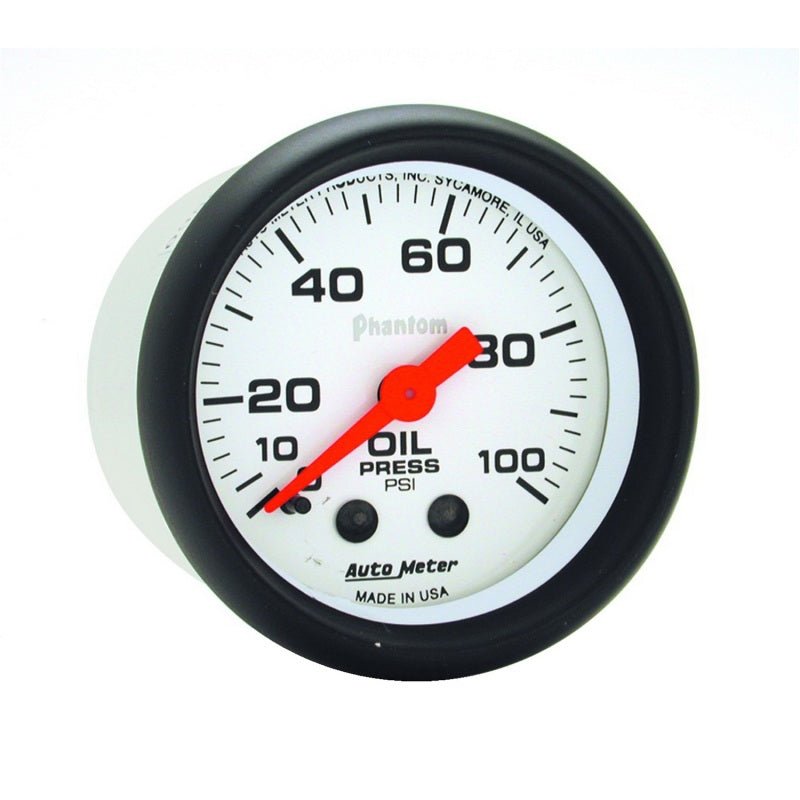 AutoMeter - Autometer Phantom 52mm 0-100 PSI Mechanical Oil Pressure Gauge - Demon Performance