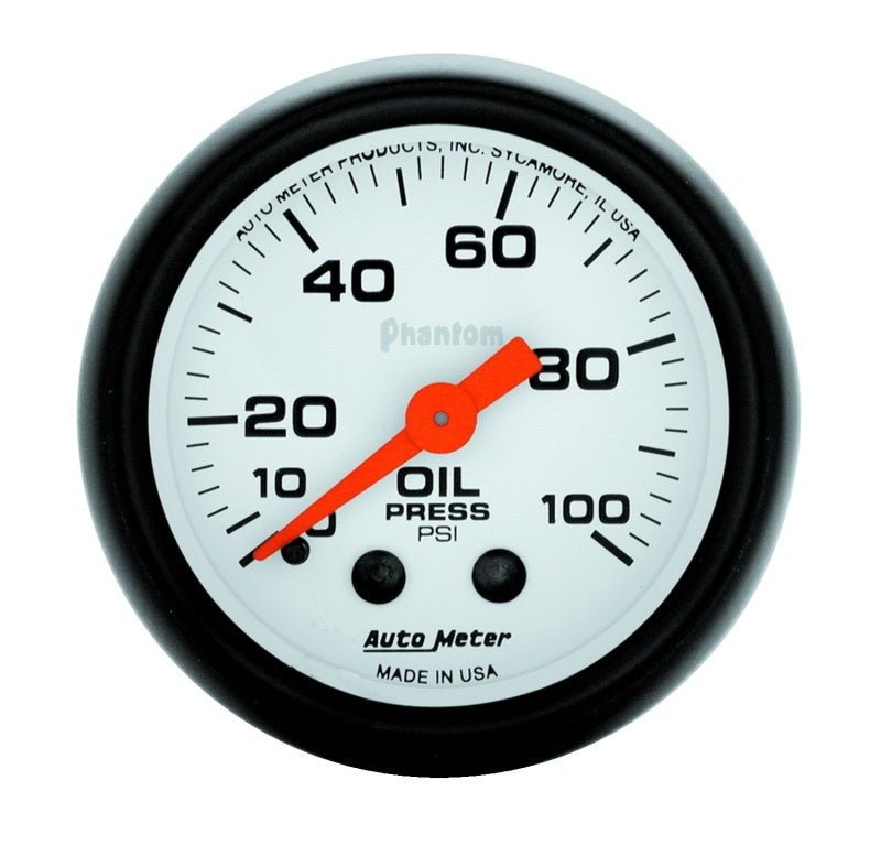 AutoMeter - Autometer Phantom 52mm 0-100 PSI Mechanical Oil Pressure Gauge - Demon Performance
