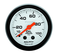 AutoMeter - Autometer Phantom 52mm 0-100 PSI Mechanical Oil Pressure Gauge - Demon Performance