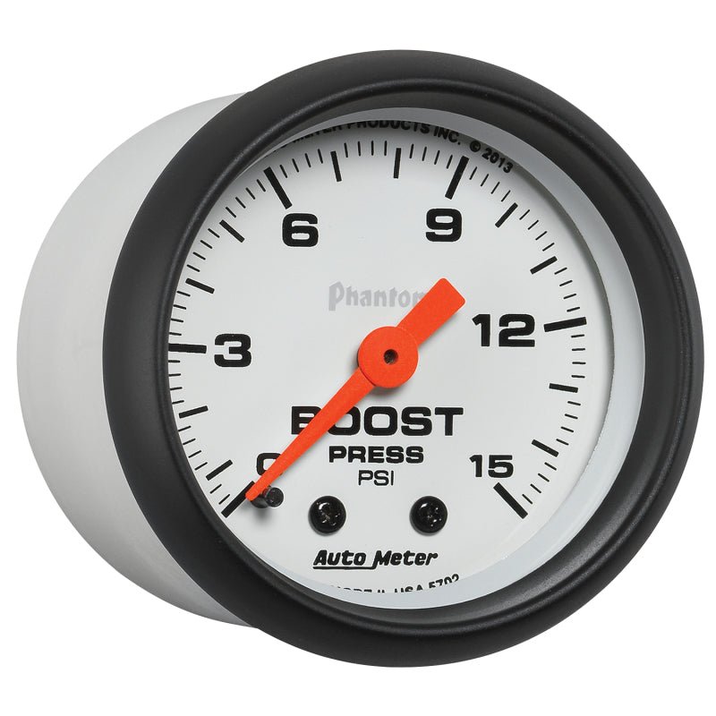 AutoMeter - Autometer Phantom 52mm 0-15PSI Mechanical Boost Pressure Gauge - Demon Performance