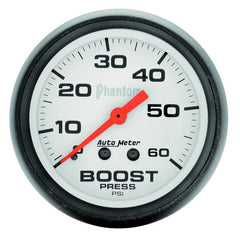 AutoMeter - Autometer Phantom 52mm 0-60 PSI Mechanical Boost Gauge - Demon Performance