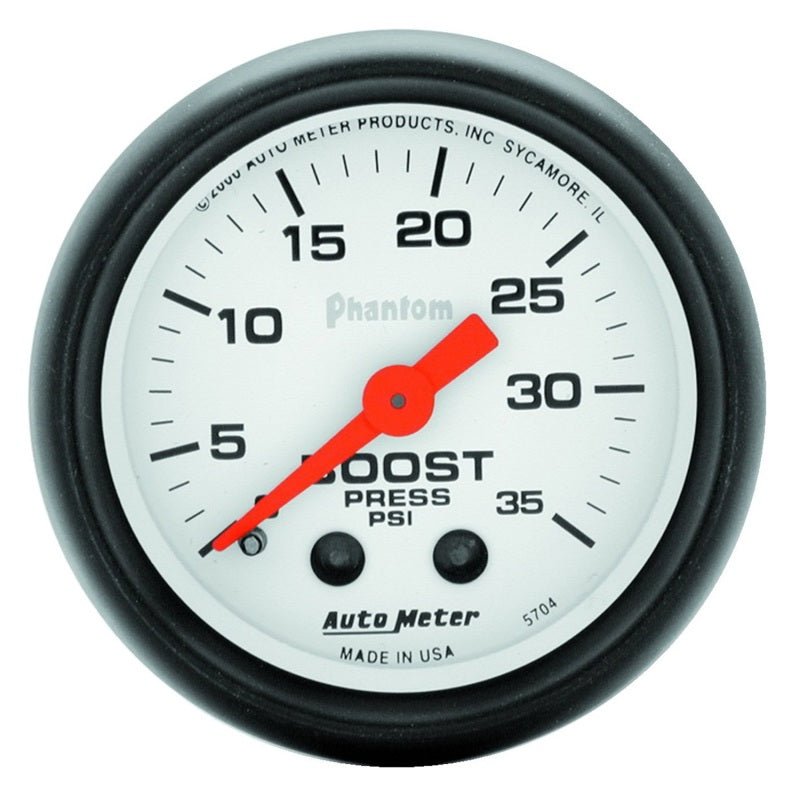 AutoMeter - Autometer Phantom 52mm 35 PSI Mechanical Boost Gauge - Demon Performance