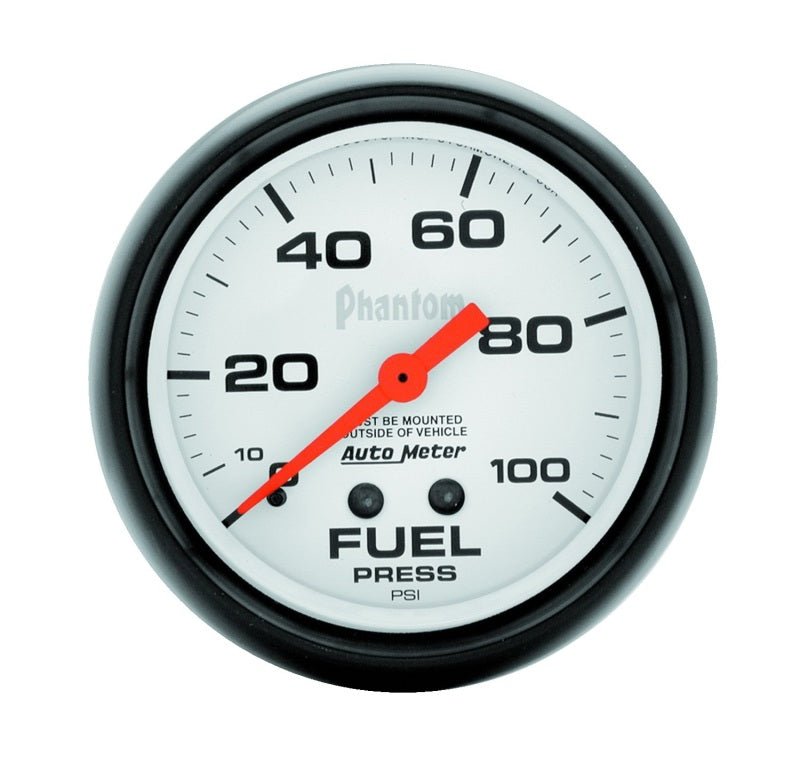 AutoMeter - Autometer Phantom 66.7mm 0-100 PSI Mechanical Fuel Pressure Gauge - Demon Performance