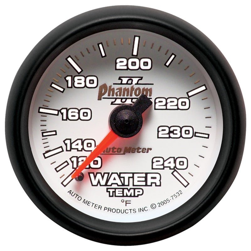 AutoMeter - Autometer Phantom II 2-1/16in 120-240 Degree F Mechanical Water Temp Gauge - Demon Performance