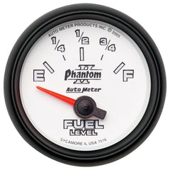AutoMeter - Autometer Phantom II 2-1/16in 240E - 33F OHM Electric Fuel Level Gauge - Demon Performance