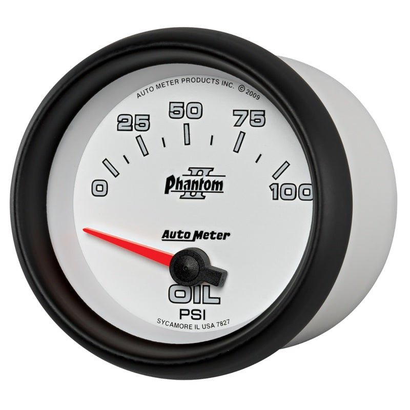 AutoMeter - Autometer Phantom II 2 5/8in 0-100 PSI Short Sweep Electronic Oil Pressure Gauge - Demon Performance