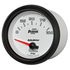 AutoMeter - Autometer Phantom II 2 5/8in 0-100 PSI Short Sweep Electronic Oil Pressure Gauge - Demon Performance
