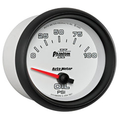 AutoMeter - Autometer Phantom II 2 5/8in 0-100 PSI Short Sweep Electronic Oil Pressure Gauge - Demon Performance