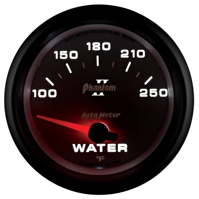 AutoMeter - Autometer Phantom II 2-5/8in 100-250 Degrees F Electrical Water Temperature Gauge - Demon Performance