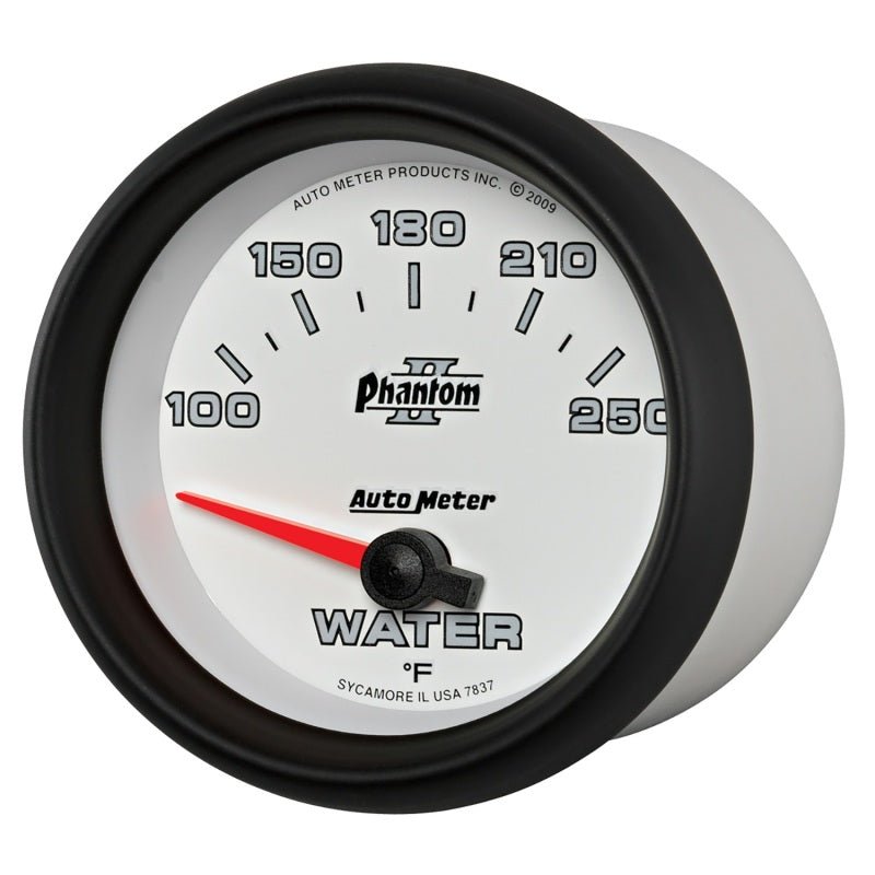 AutoMeter - Autometer Phantom II 2-5/8in 100-250 Degrees F Electrical Water Temperature Gauge - Demon Performance