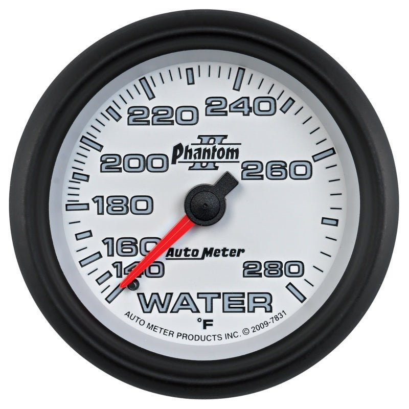 AutoMeter - Autometer Phantom II 2-5/8in 140-280 Degree F Mechanical Water Gauge - Demon Performance