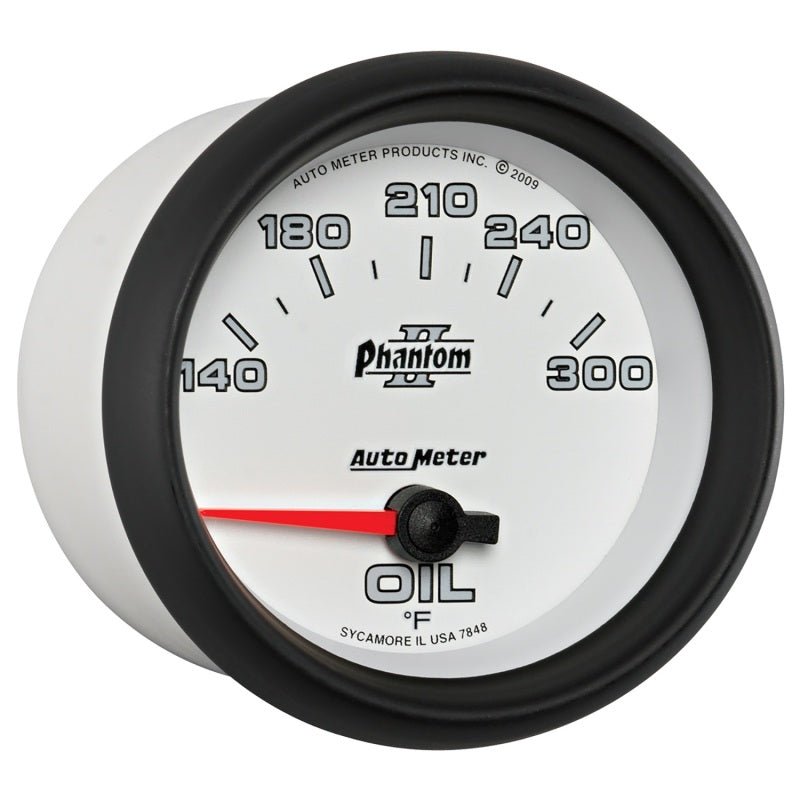 AutoMeter - Autometer Phantom II 2 5/8in 140-300 Degree F Short Sweep Electronic Oil Temperature Gauge - Demon Performance