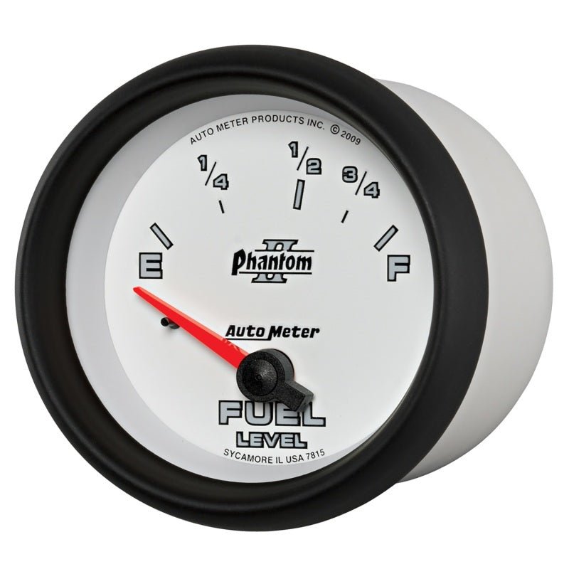 AutoMeter - Autometer Phantom II 2-5/8in / 73 Ohms Empty - 10 Ohms Full Electrical Fuel Level Gauge - Demon Performance