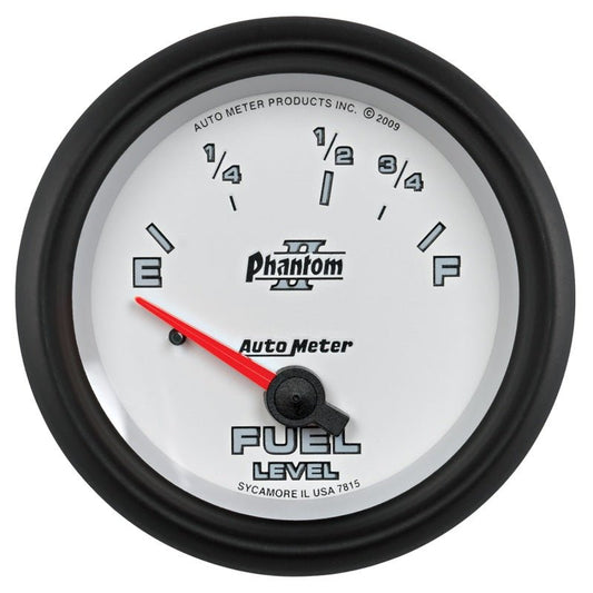 AutoMeter - Autometer Phantom II 2-5/8in / 73 Ohms Empty - 10 Ohms Full Electrical Fuel Level Gauge - Demon Performance