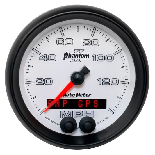 AutoMeter - Autometer Phantom II 3-3/8in 0-140MPH In-Dash Electronic GPS Programmable Speedometer - Demon Performance
