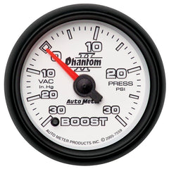 AutoMeter - Autometer Phantom II 52.4mm Electronic Vacuum / Boost Gauge 30 In. HG/30 PSI - Demon Performance