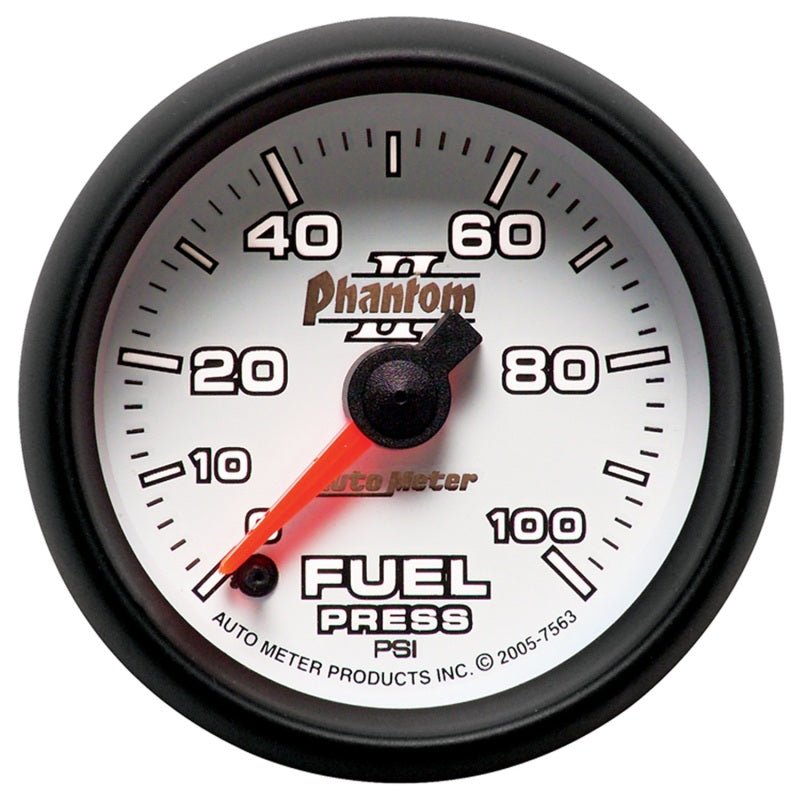 AutoMeter - Autometer Phantom II 52.4mm Full Sweep Electronic 0-100psi Fuel Pressure Guage - Demon Performance