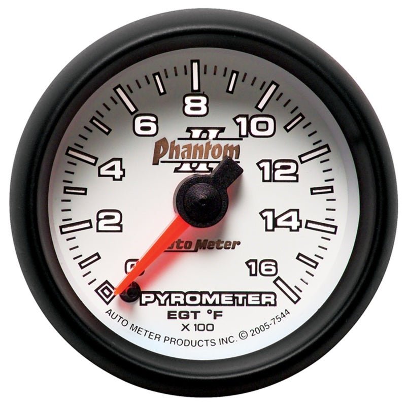 AutoMeter - Autometer Phantom II 52.4mm Full Sweep Electronic 0-1600 Def F EGT/Pyrometer Gauge - Demon Performance