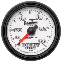 AutoMeter - Autometer Phantom II 52.4mm Mechanical 0-100psi Boost Gauge - Demon Performance