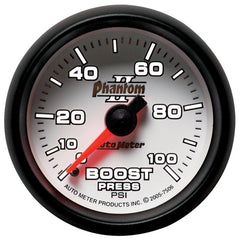 AutoMeter - Autometer Phantom II 52.4mm Mechanical 0-100psi Boost Gauge - Demon Performance