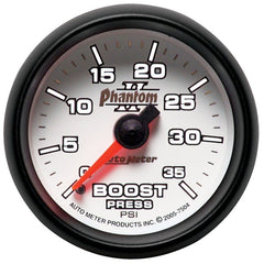 AutoMeter - Autometer Phantom II 52.4mm Mechanical 0-35 PSI Boost Gauge - Demon Performance