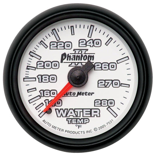 AutoMeter - Autometer Phantom II 52.4mm Mechanical 140-280 Deg F Water Temperature Gauge - Demon Performance