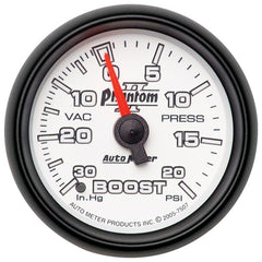 AutoMeter - Autometer Phantom II 52.4mm Mechanical Vacuum / Boost Gauge 30 In. HG/20 PSI - Demon Performance