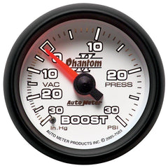 AutoMeter - Autometer Phantom II 52.4mm Mechanical Vacuum / Boost Gauge 30 In. HG/30 PSI - Demon Performance
