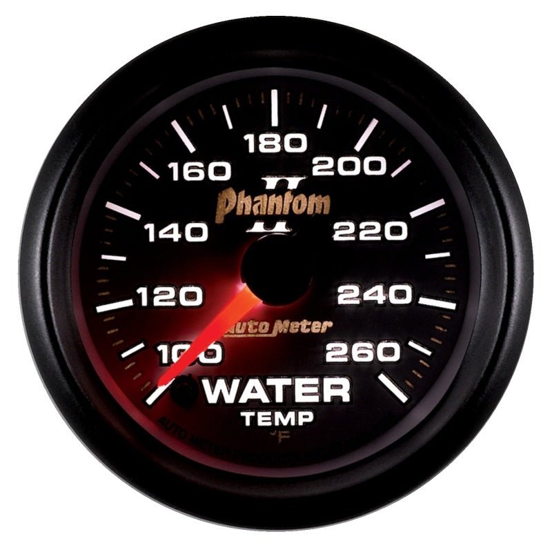 AutoMeter - Autometer Phantom II 52mm Full Sweep Electronic 100-260 Deg F Water Temperature Gauge - Demon Performance