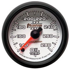 AutoMeter - Autometer Phantom II 52mm Full Sweep Electronic 140-280 Deg F Oil Temperature Gauge - Demon Performance