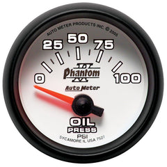AutoMeter - Autometer Phantom II 52mm Short Sweep Electronic 0-100psi Oil Pressure Gauge - Demon Performance