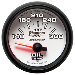 AutoMeter - Autometer Phantom II 52mm Short Sweep Electronic 140-300 Deg F Oil Temperature Gauge - Demon Performance