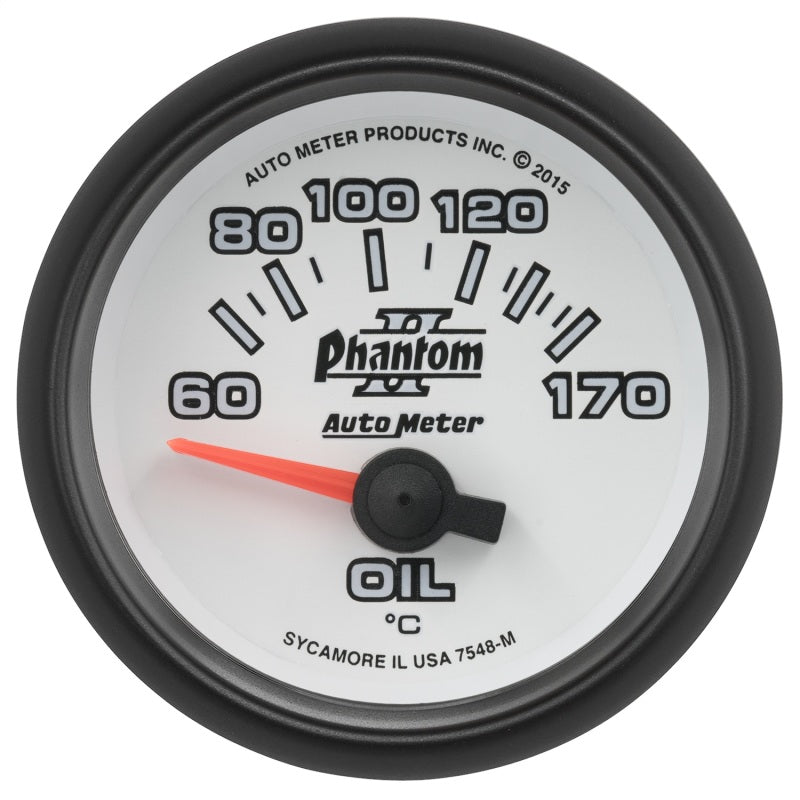 AutoMeter - Autometer Phantom II Gauge Oil Temp 2 1/16in 60-170f Electric Phantom II - Demon Performance