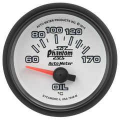 AutoMeter - Autometer Phantom II Gauge Oil Temp 2 1/16in 60-170f Electric Phantom II - Demon Performance