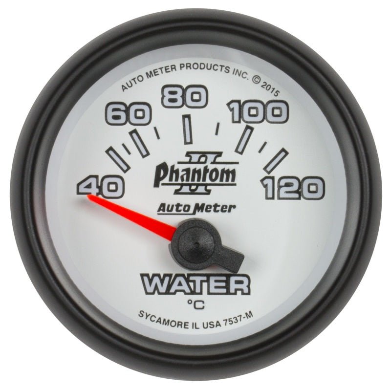 AutoMeter - Autometer Phantom II Gauge Water Temp 2 1/16in 40-120c Electric Phantom II - Demon Performance