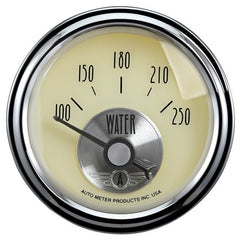 AutoMeter - Autometer Prestige Antique Ivory Series 2-1/16in 100-250 Deg F Electric Water Temp Gauge - Demon Performance