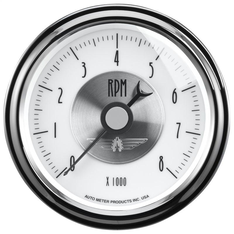AutoMeter - Autometer Prestige Pearl Series - Tachometer 3 3/8in 8K RPM In-Dash - Demon Performance