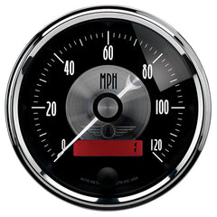 AutoMeter - Autometer Prestige Series Black 3-3/8in 120mph Electric Programmable Speedometer w/LCD Odometer - Demon Performance