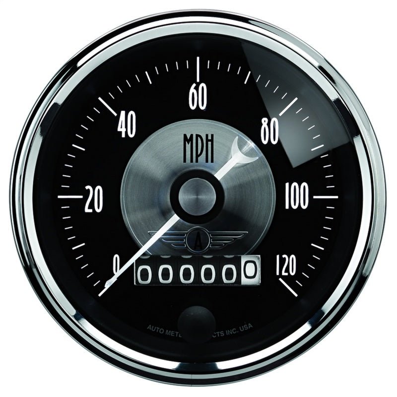 AutoMeter - Autometer Prestige Series Black 3-3/8in 120mph Electronic Programmable Speedometer Gauge - Demon Performance