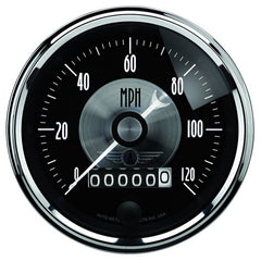 AutoMeter - Autometer Prestige Series Black 3-3/8in 120mph Electronic Programmable Speedometer Gauge - Demon Performance