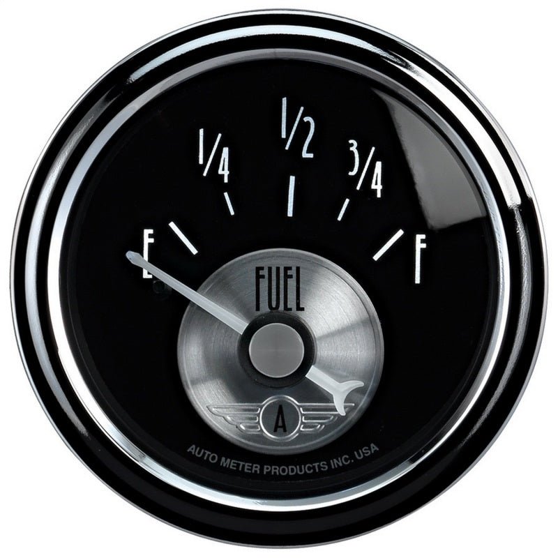 AutoMeter - Autometer Prestige Series Black 52mm 0-90OHM Short Sweep Electronic Fuel Level Gauge - Demon Performance