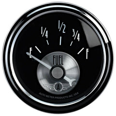 AutoMeter - Autometer Prestige Series Black 52mm 0-90OHM Short Sweep Electronic Fuel Level Gauge - Demon Performance