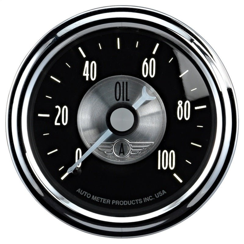 AutoMeter - Autometer Prestige Series Black Diamond 2-1/16in 0-100 PSI Mechanical Oil Pressure Gauge - Demon Performance